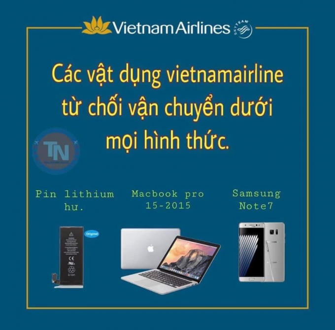 Các thiết bị cấm mang theo trên máy bay 15/11/2019